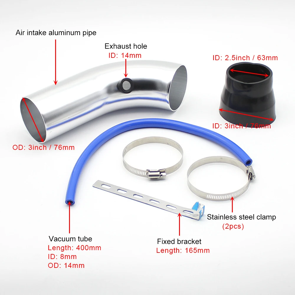 76mm Cold Air Intake Filter Kit 5