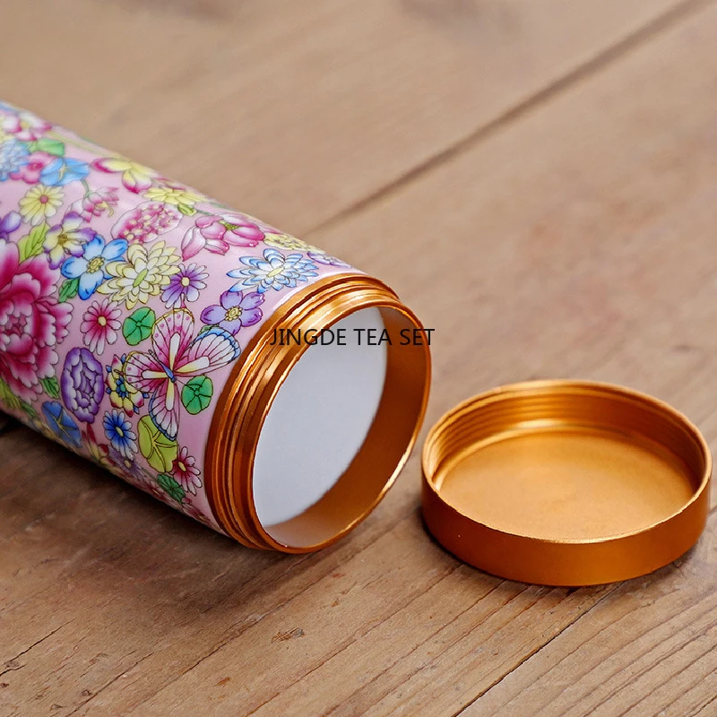 Enamel tea and sugar jar ceramic multifunctional home medicine coffee bean sealed jar kitchen storage bottle