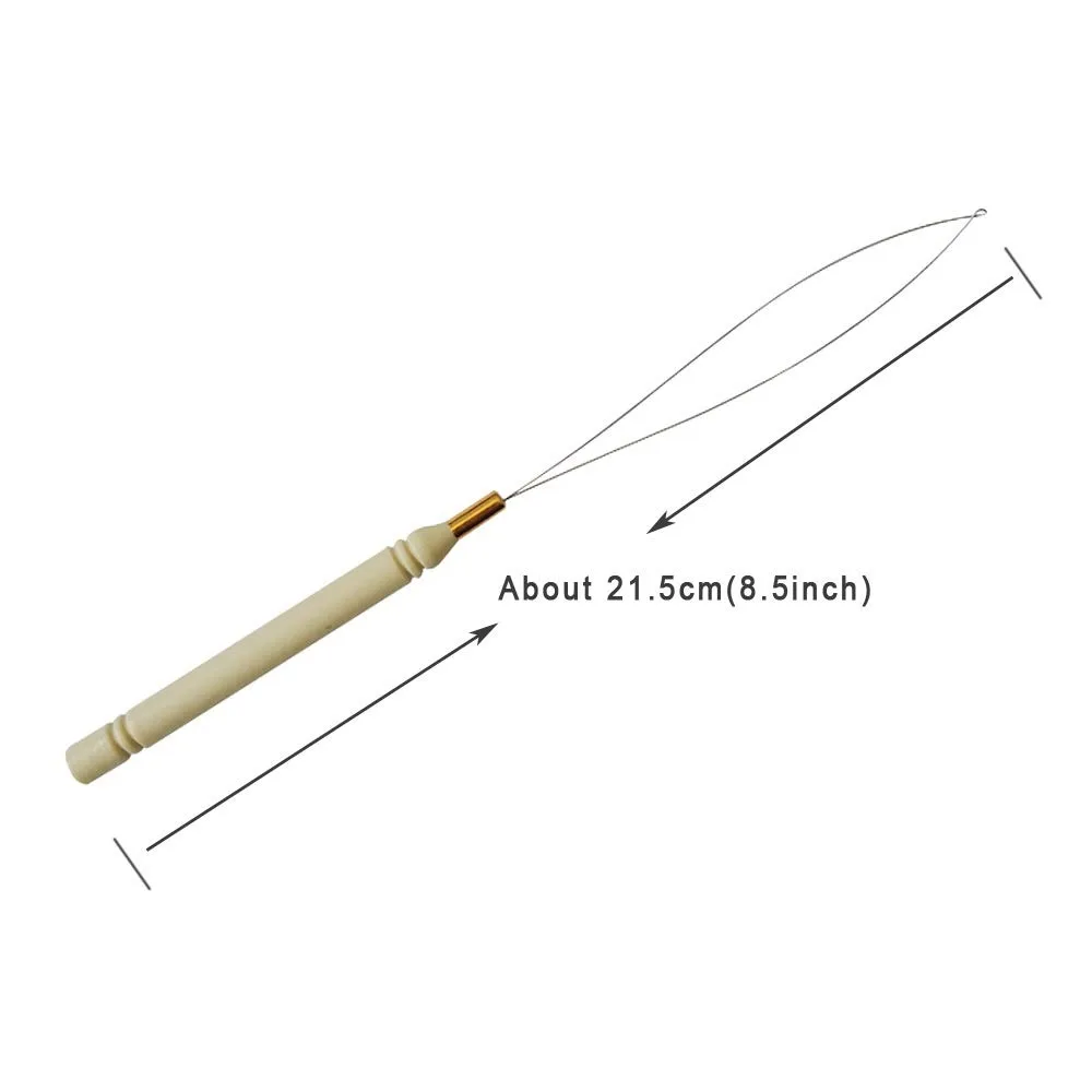 Enhanced Hair Extension Loop Pulling Needle & Bead Threader Tool