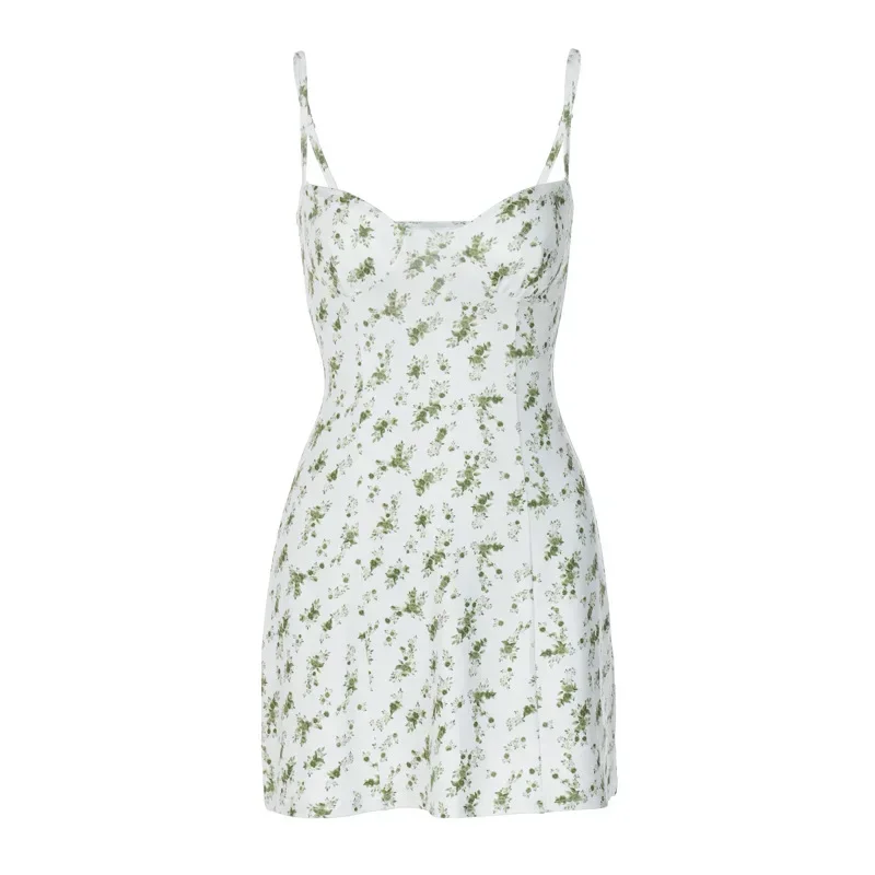 

Women's European and American Floral Skirt Suspender Dress