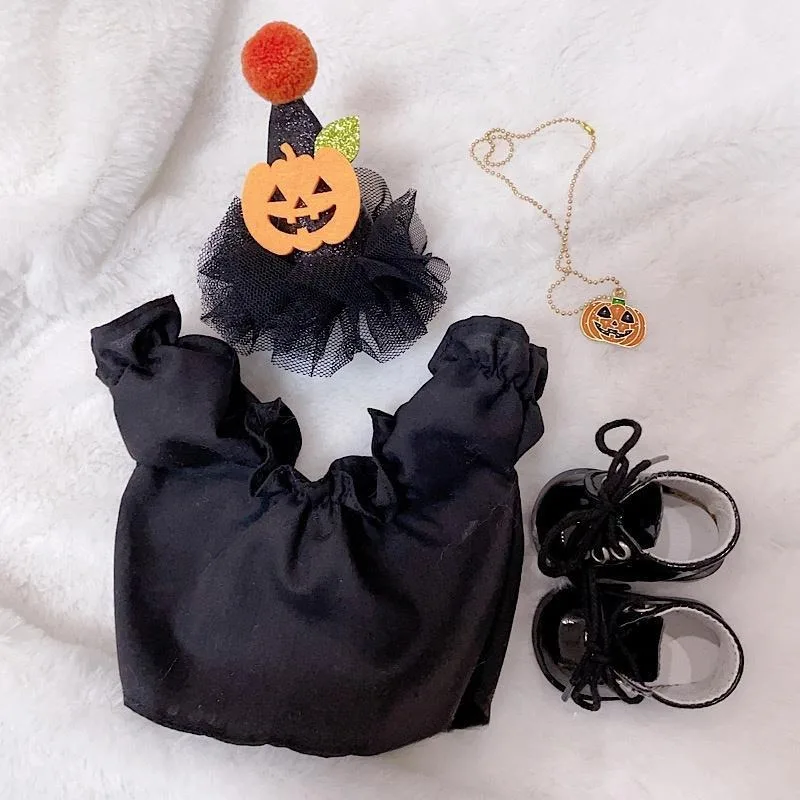 20cm Baby Clothes Stock Halloween Set Christmas Hairpin Hat Elf Skirt Cotton Doll Clothes 6