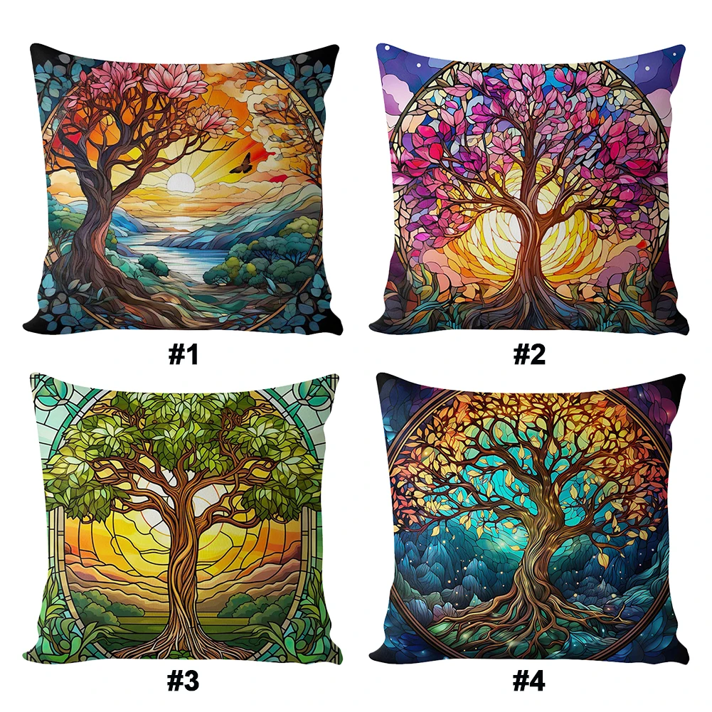 Cross Stitch Kit 17.72x17.72In Cross Stitch Pillow Cover with Instructions Cotton Cushion Embroidery for Adults Beginners Sewing Craft Gift