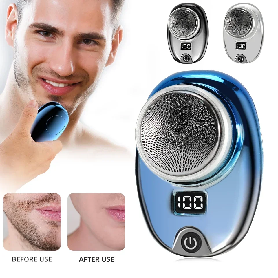 Barba Elétrica Faca Navalha para Homens Corte de Cabelo Máquina de Barbear Cortador Impermeável Mini Portátil Cuidados com o Cabelo