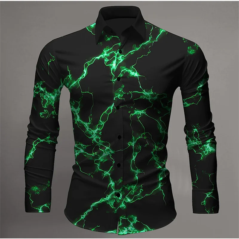 thumbnail image 1 of Camisa formal de manga larga con diseño de raL rojo para hombre, estilo callejero de gran tamaño, informal, original, con estampado 3D, estilo Harajuku, talla grande 5XL, 1 of 5