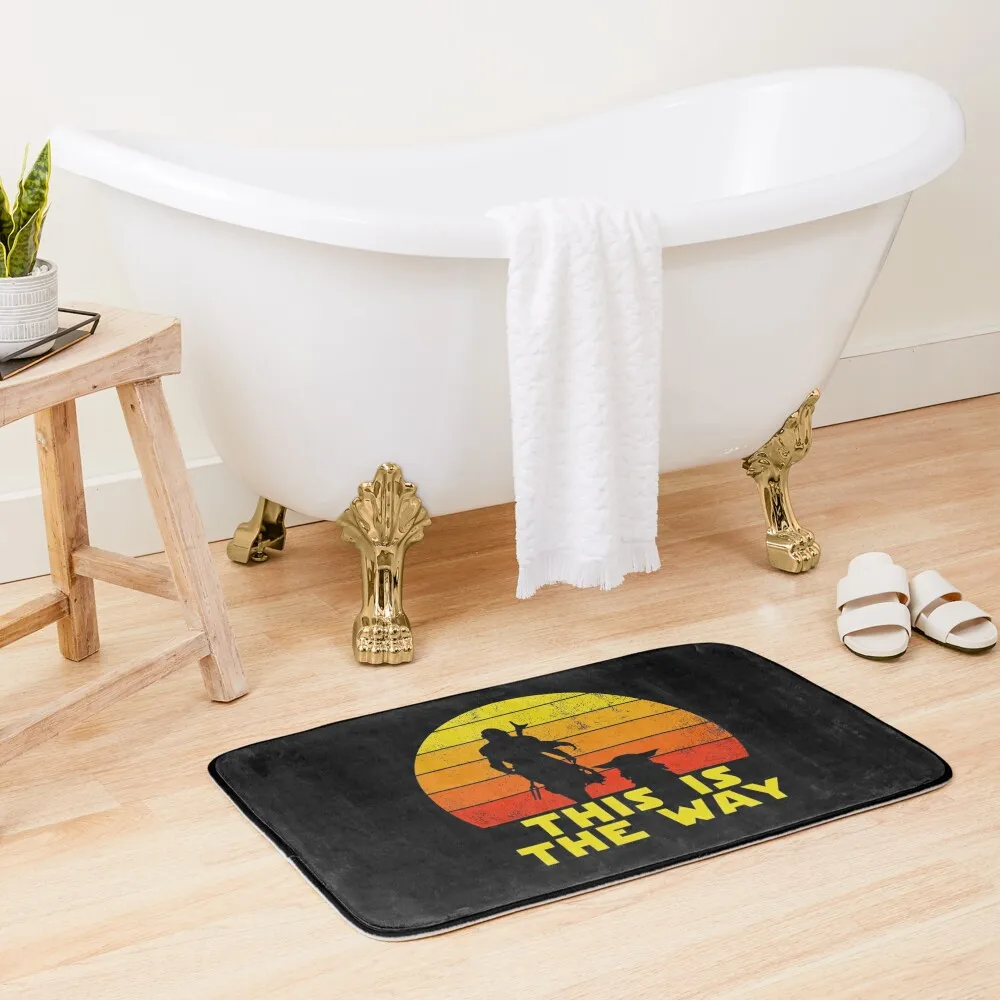 

Mando and Baby This is The Way Retro sunrise Bath Mat Home Entrance Mats Toilet Rug