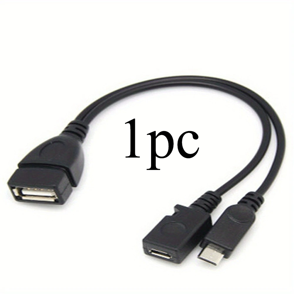 מתאם מפצל OTG USB ל-Micro USB 2 ב-1 עבור Fire Stick 4K/Fire TV, טלפון אנדרואיד/טאבלט, אביזרים טכנולוגיים עמידים