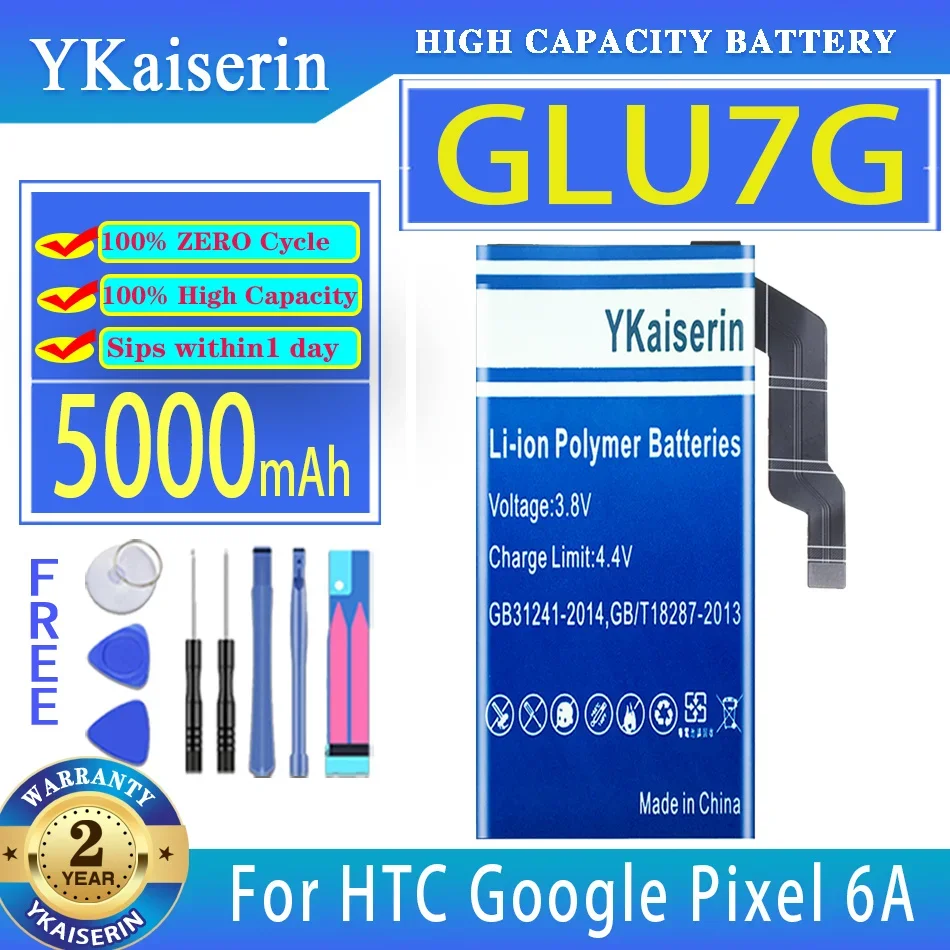 

Аккумулятор ykaisin GLU7G 5000 мАч для HTC Google Pixel 6A 6 A Bateria