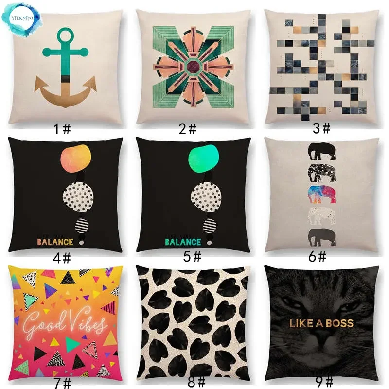 

New Mix-match Patterns Beautiful Geometric Shapes Decorative Letters Gorgeous Stripes Texture Cushion Cover Throw Pillow Case