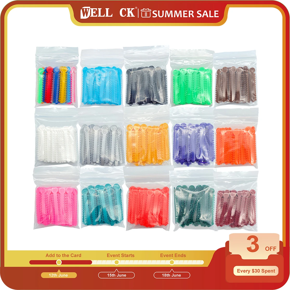 Recambios Oral B 1040 Unidades - Lazos De Ligadura Elastoméricas De Ortodoncia, Bridas O Bandas De Ligadura Dental. Gomitas O Ligas Para Brackets De Ortodoncia. (Rojo Pesas Ajustables - Foto 3