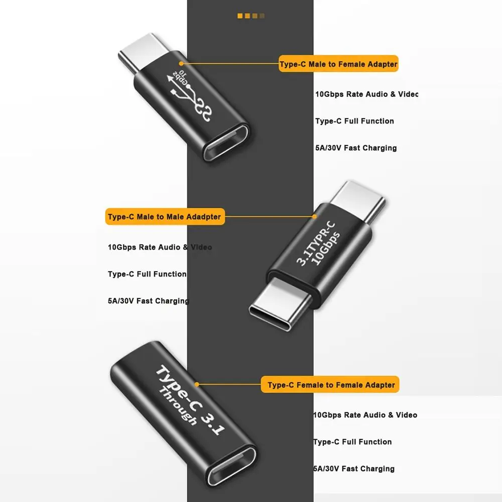 USB 3.1 C타입 AV 컨버터, 수-암 OTG 어댑터, 휴대폰 노트북용 고속 충전, 팔꿈치 90 도, 10Gbps