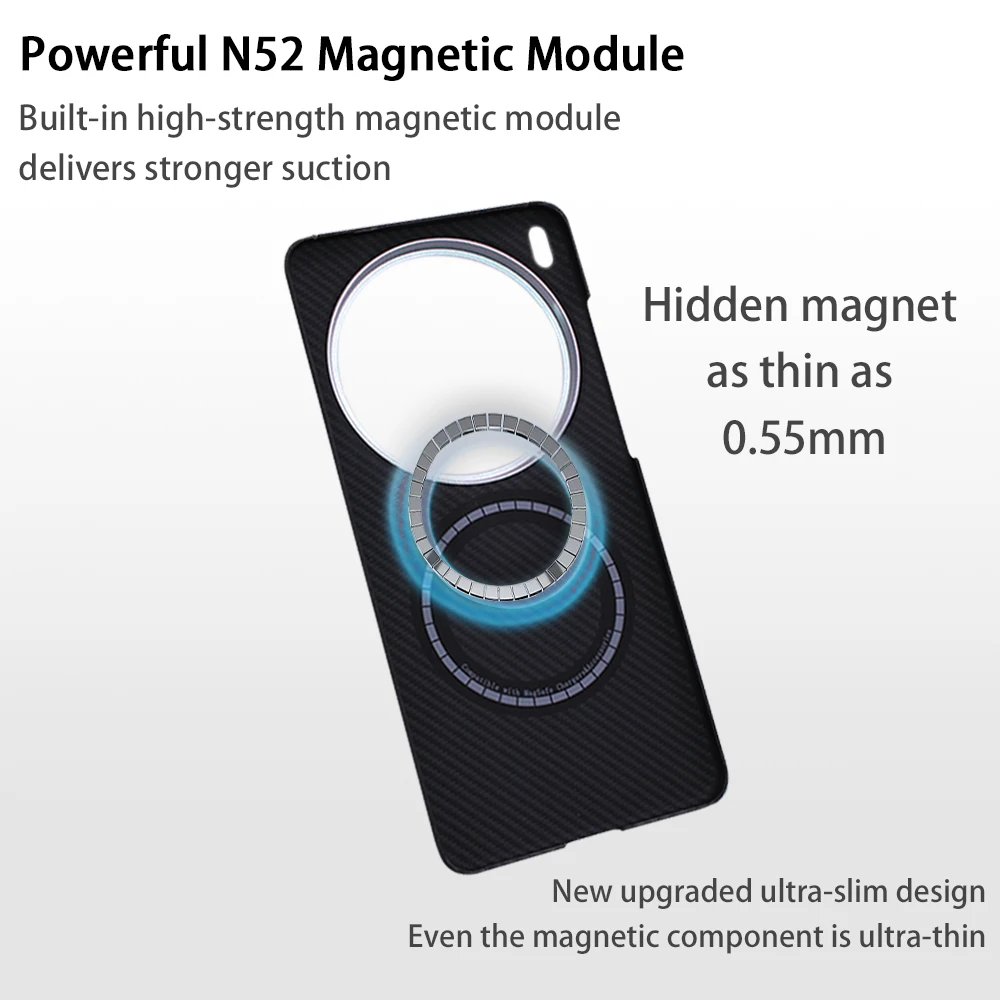 Sleek Magnetic Aramid Fiber Protective Case - Lightweight & Durable Carbon Fiber