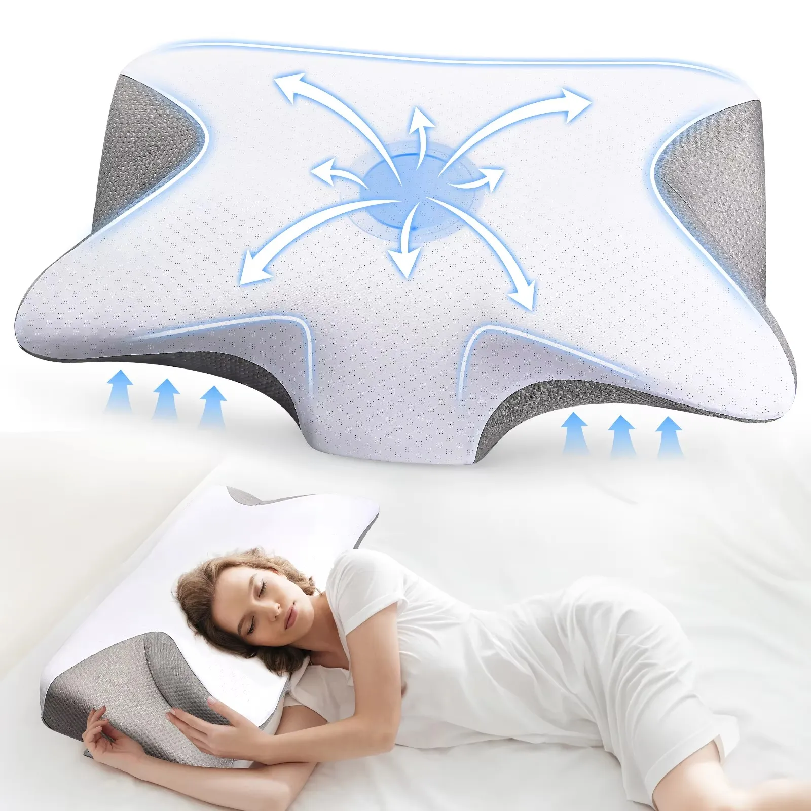 Pulatree Pillow Odorless Orthopedic Pillow For Neck And Shoulder Pain Memory Foam Neck Pillow Ergonomic Sleeping Cervical Pillow 6