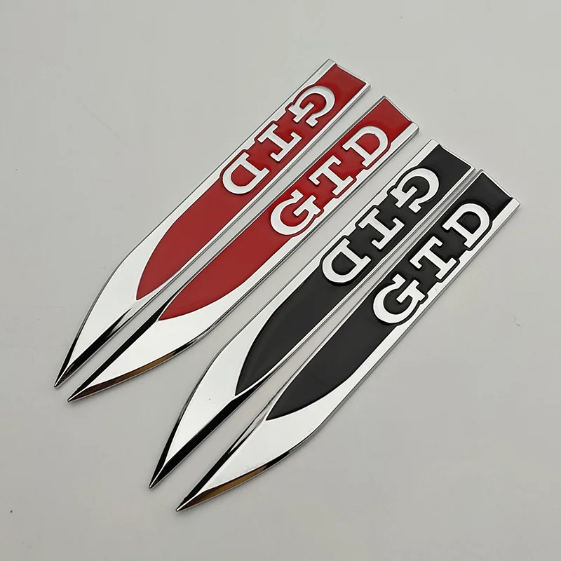 2Pcs 3D Metal Logo Gtd Emblem Decal Car Fender Badge Sticker Per Volkswagen Vw Golf 5 6 7 Mk5 Mk6 Mk7 Gtd Sticker Accessori