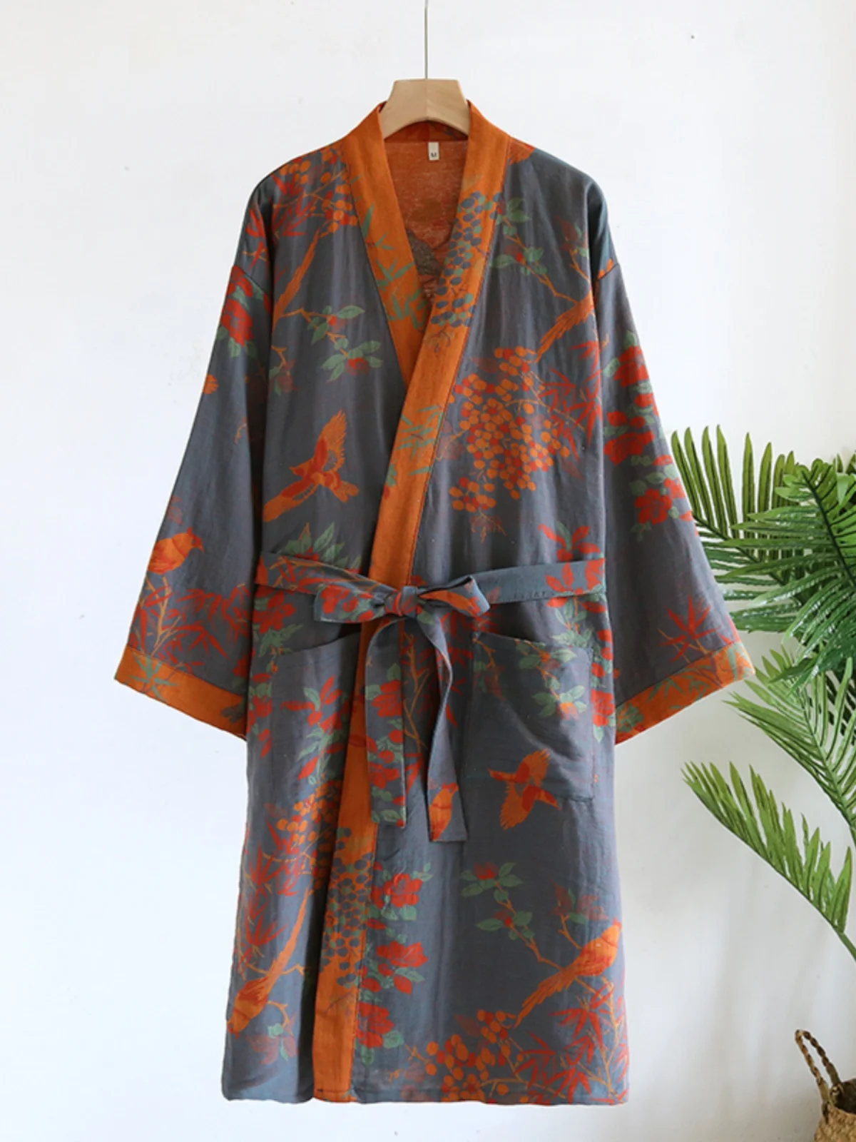 Pure Cotton Sleep Robe Women's Maternity Nightgown Loose Thin Home Clothes Large Size Summer SweatSteam Suit Bath Robe - 4
