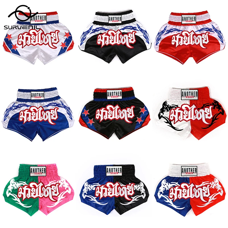 

Muay Thai Shorts Adult Kids Satin Boxing Shorts Womens Mens Fight Grappling Combat Kickboxing Pants Sanda MMA Training Clothing