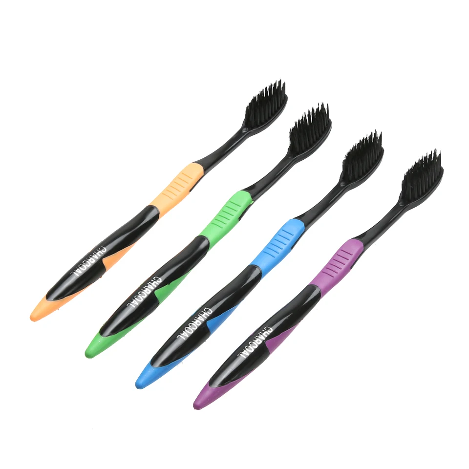 Portable Bamboo Charcoal Toothbrush Set of Four