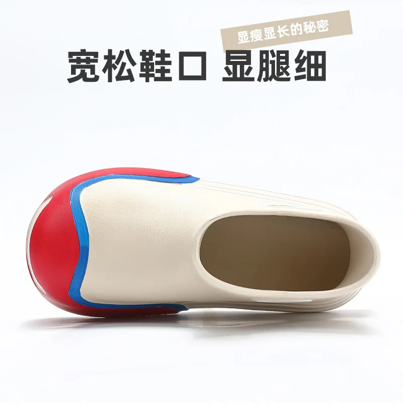 여성용 캔디 컬러 패션 레인 슈즈, 미드 튜브 두꺼운 밑창, 사계절 방수 컬러 조합 레인 부츠