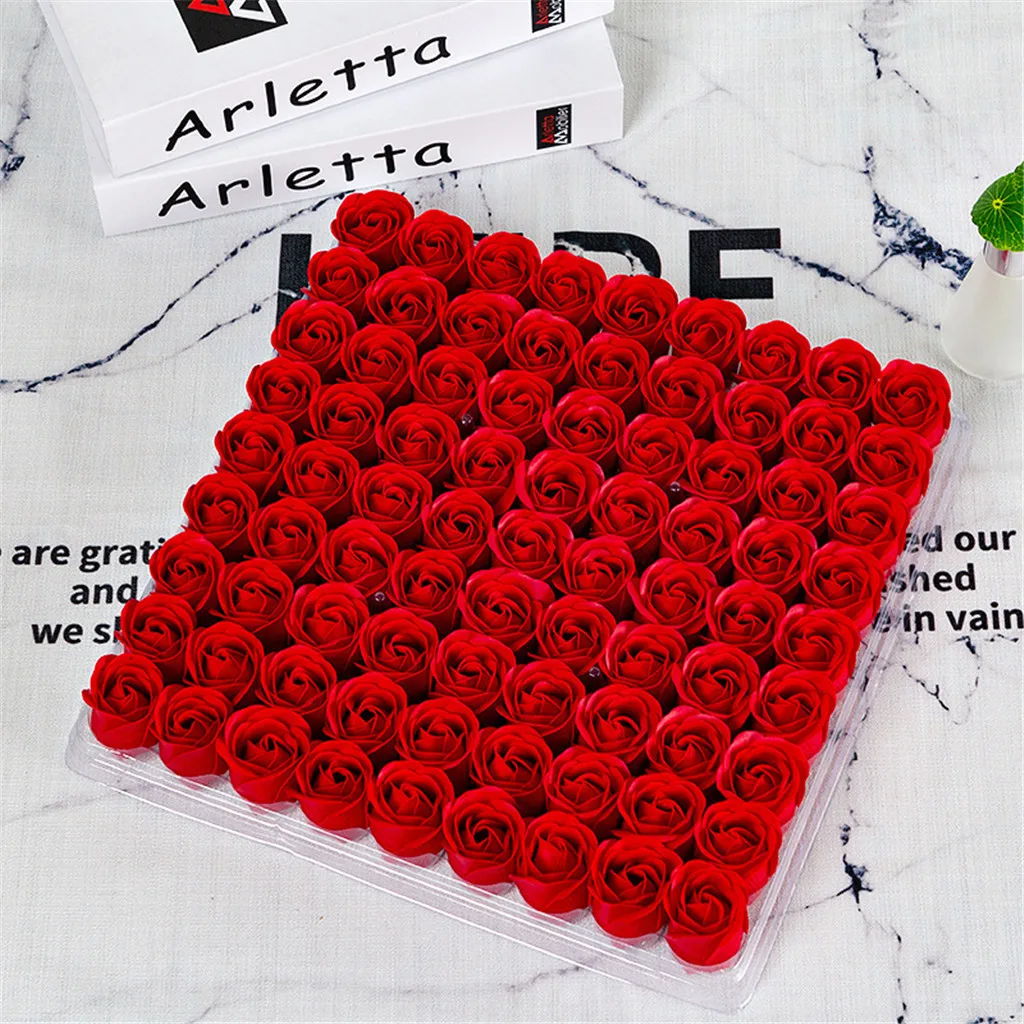 Artificial Roses 81pcs Rose Flower Head Soap Flower Head Without Package Valentine's Day