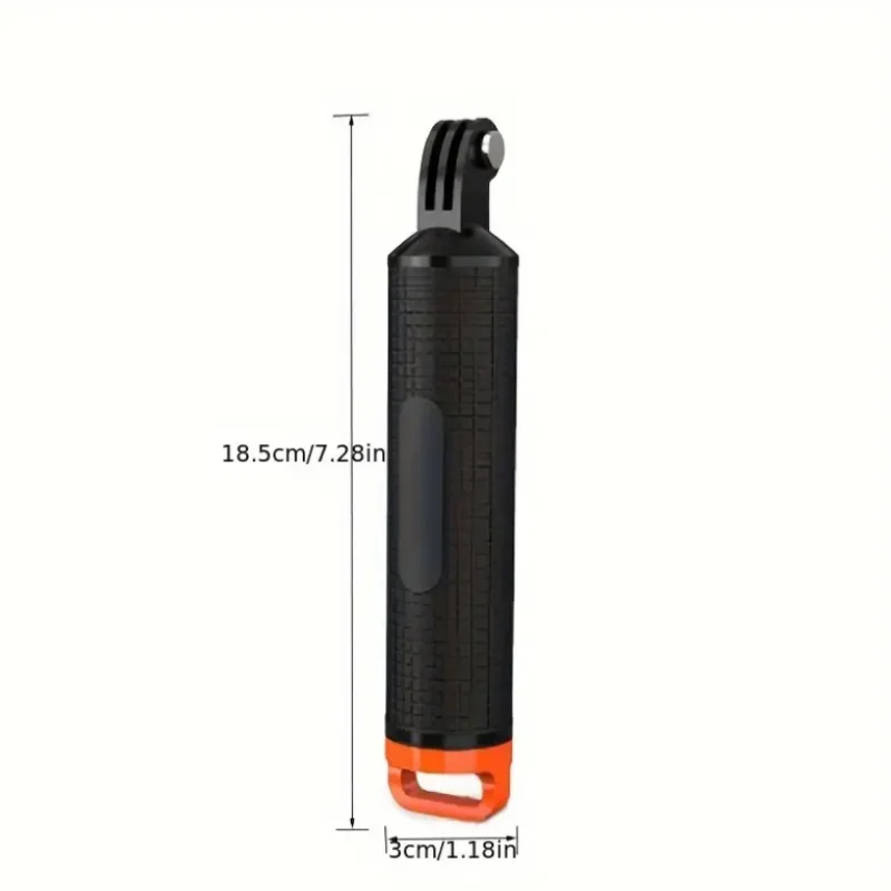 Support silicone orange pour caméra action, avec une GoPro fixée, achetez support silicone pour caméra action.