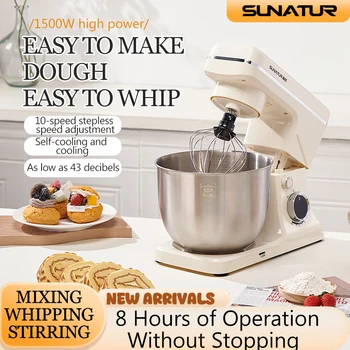 SUNATUR Nuovo Stand Mixer 5.5L Planetario Piccolo Processore Suporta Macchina Frullino Elettrico Frullatore Da Cucina Impastare Mix per Torta Crema 1
