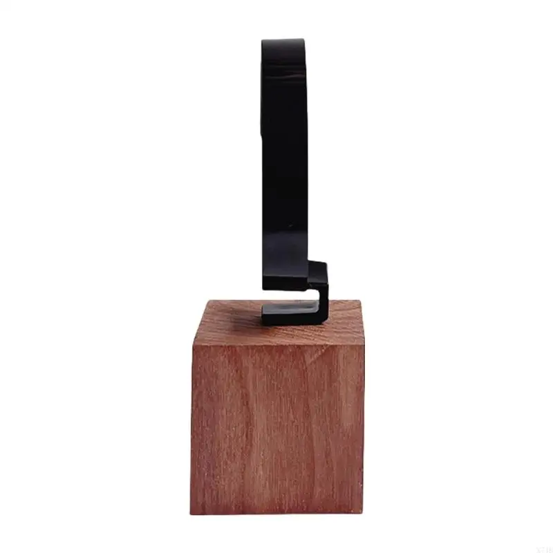 Space Saving Walnut C Circle Watch Stand Sophisticated Watches Showcase Rack Timepiece Holder for Home and Shop Use