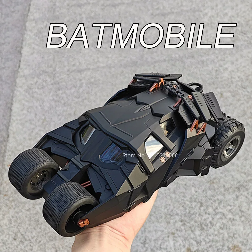 1:18 Batmobile Toys Alloy Models Cars Rubber Tires Miniature Vehicle Spray Version Cabin Door Opened Car for Kids Birthday Gifts 6