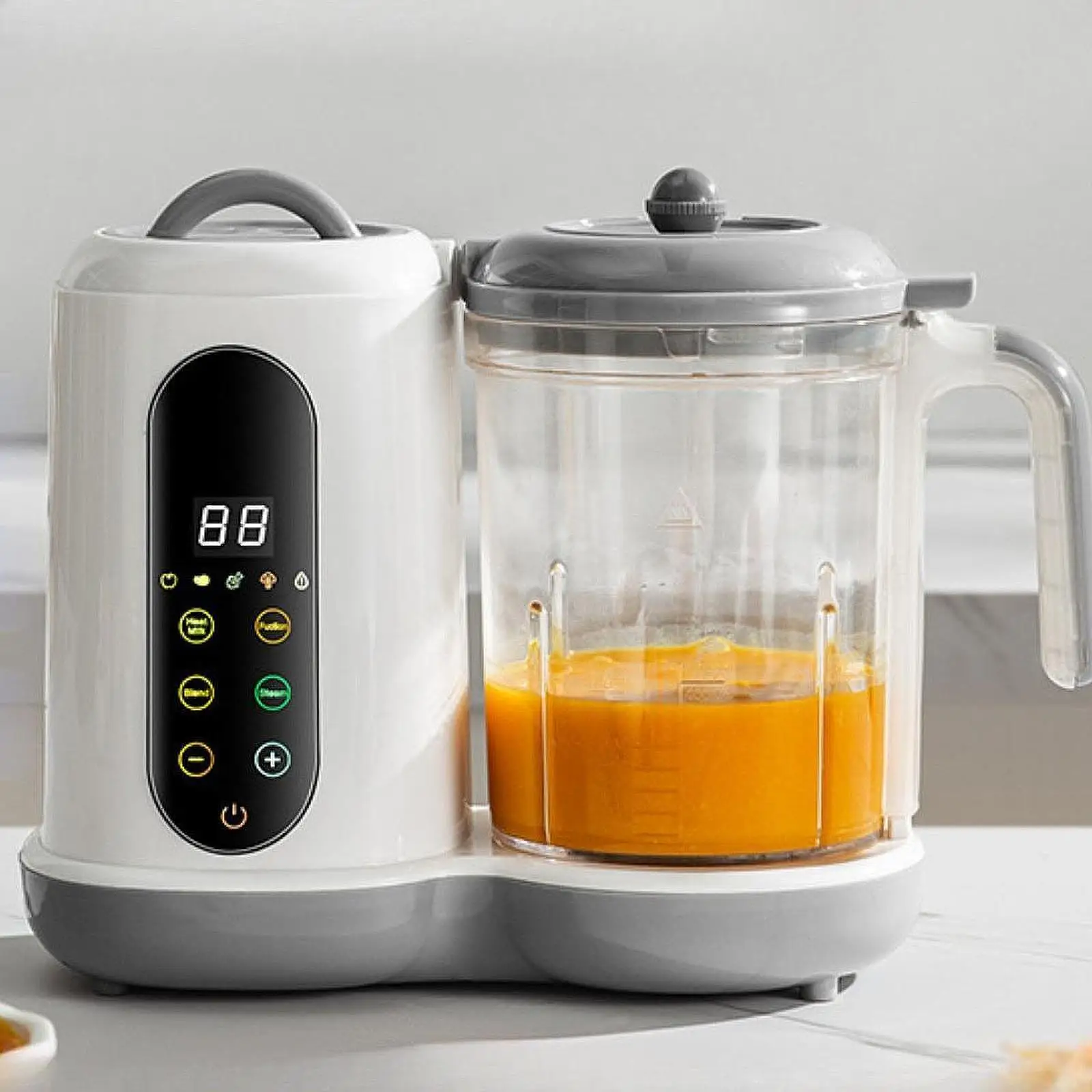 Baby Food Processor Steamer Auto Cooking Grinding Chopping Reheating Food Warmer for Camping Travel Picnic Kitchen Birthday Gift