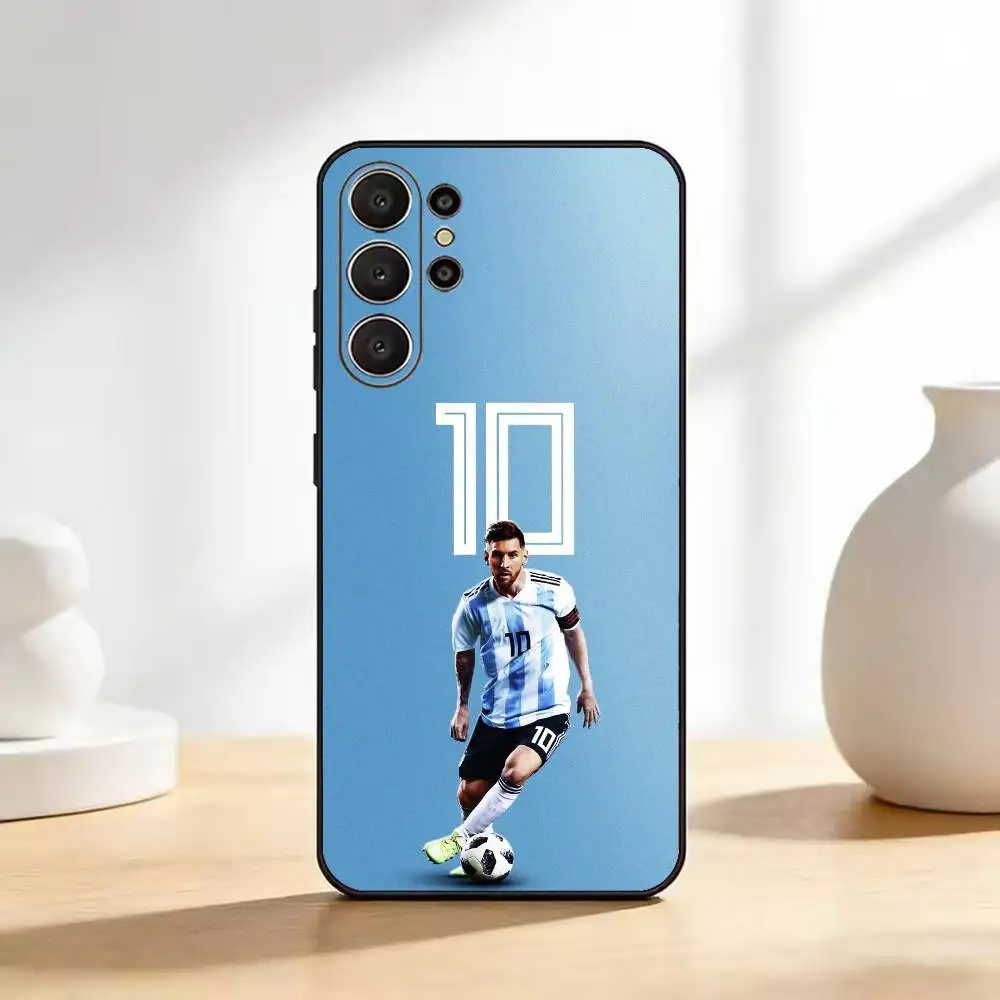 Black Soft Silicone Phone Case Featuring Football Star Lionel Messi
