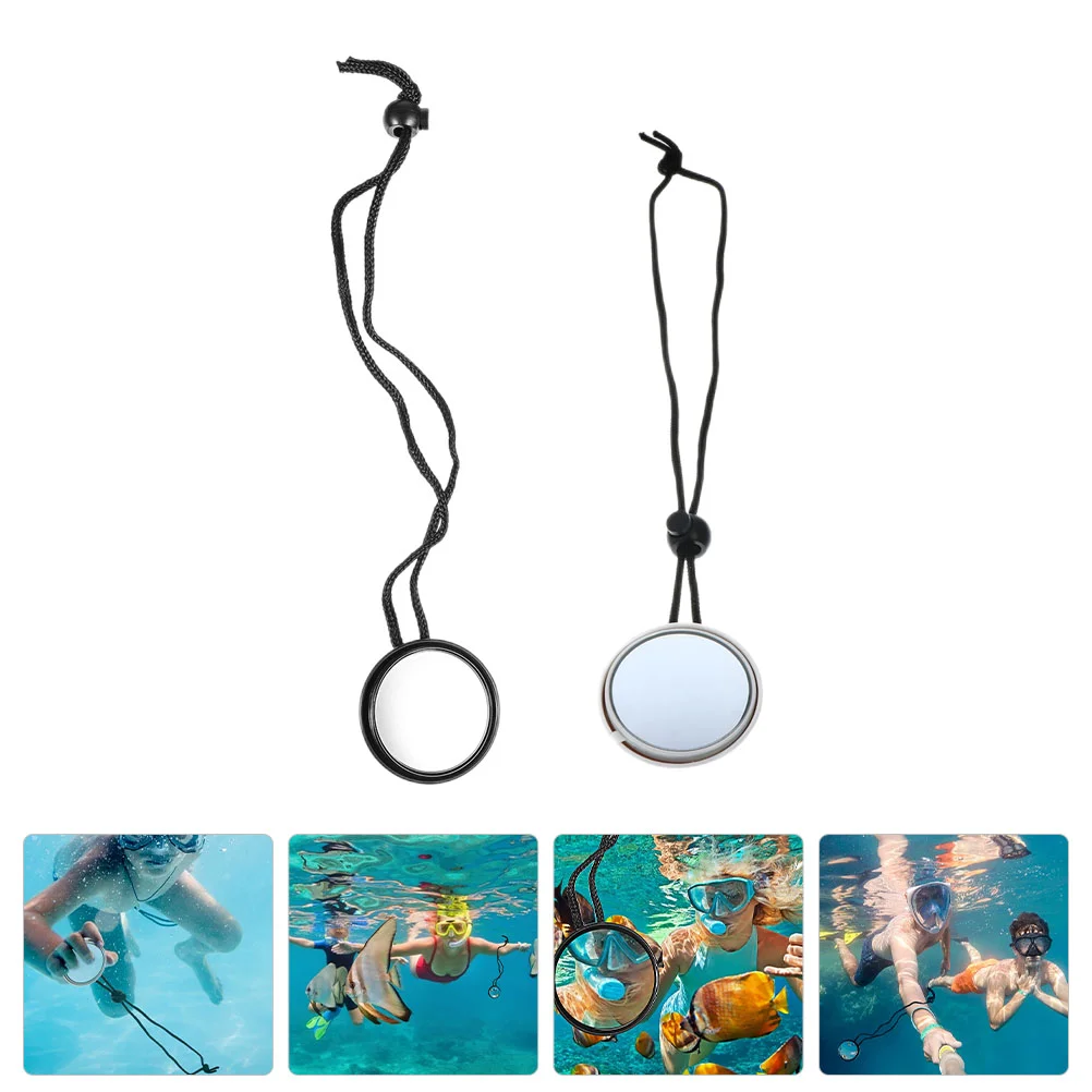 

2pcs Diving Rearview Mirror 360 Degree Adjustable Scuba Diving Mirror with Rope