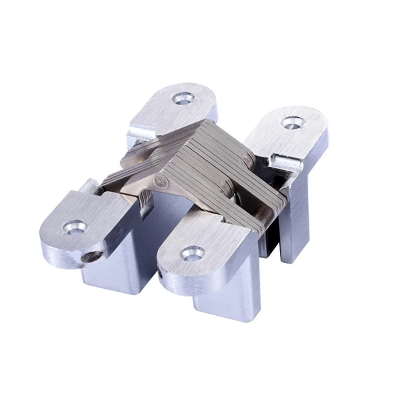 Stainless Steel Hidden Hinges Built-in Concealed Cross Folding Door Hinge Furniture Hardware 10kg Heavy-loading 13*45mm