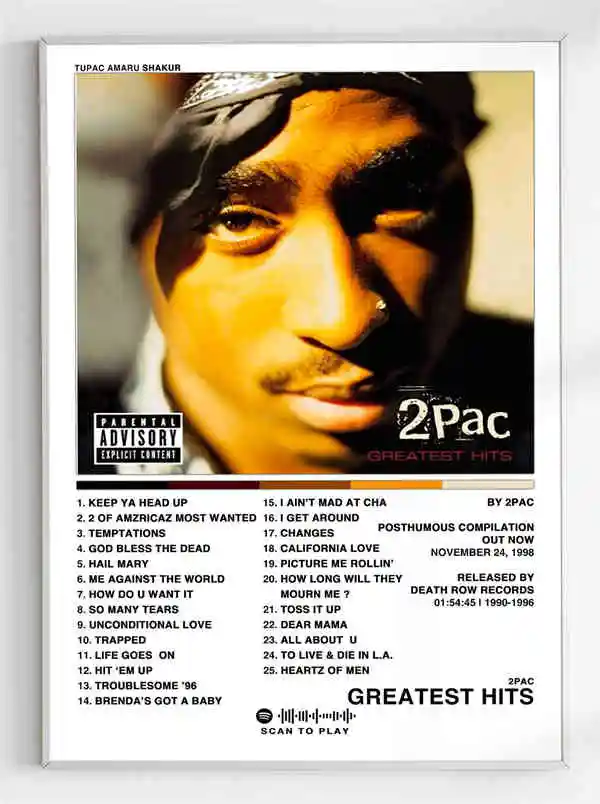 2Pac 音楽アルバムカバー美的写真ポップヒップホップラッパー