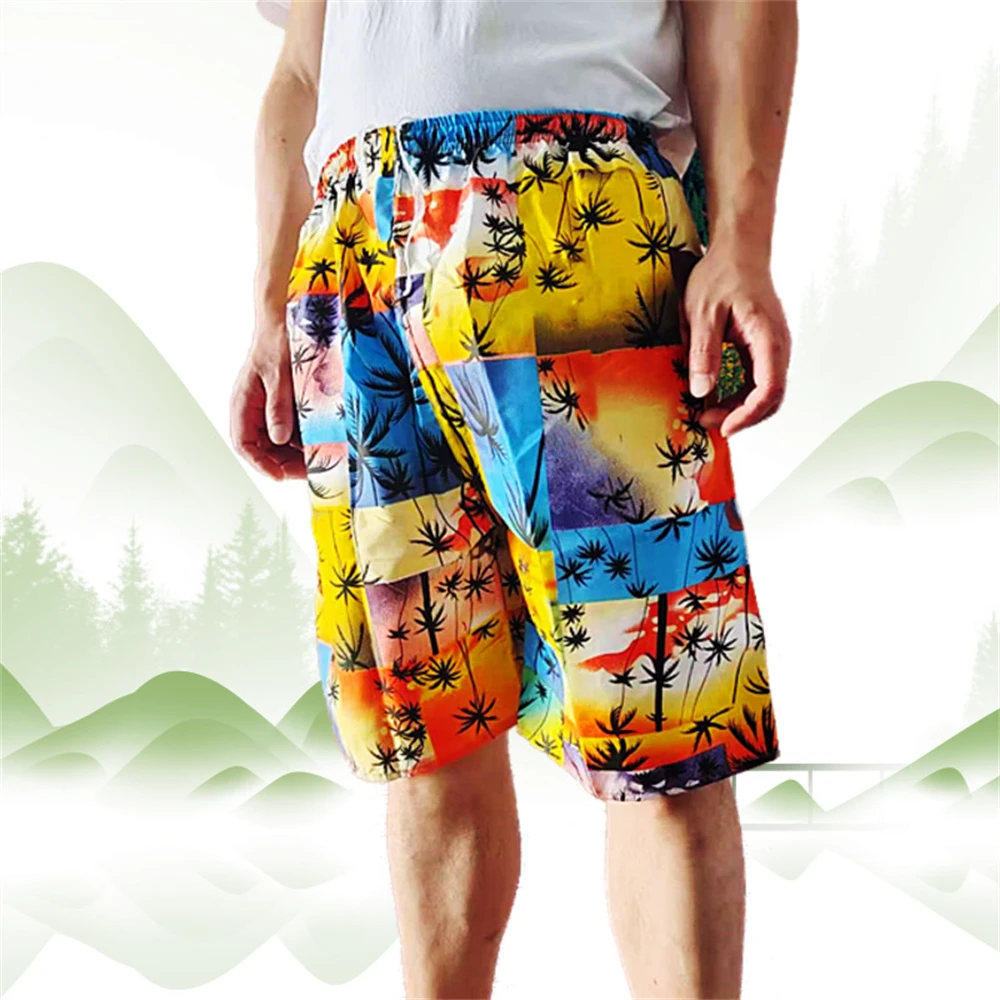 

Summer thin style men's loose fast dry drift surf breathable big pants loose tight waist beach pants ZT0623