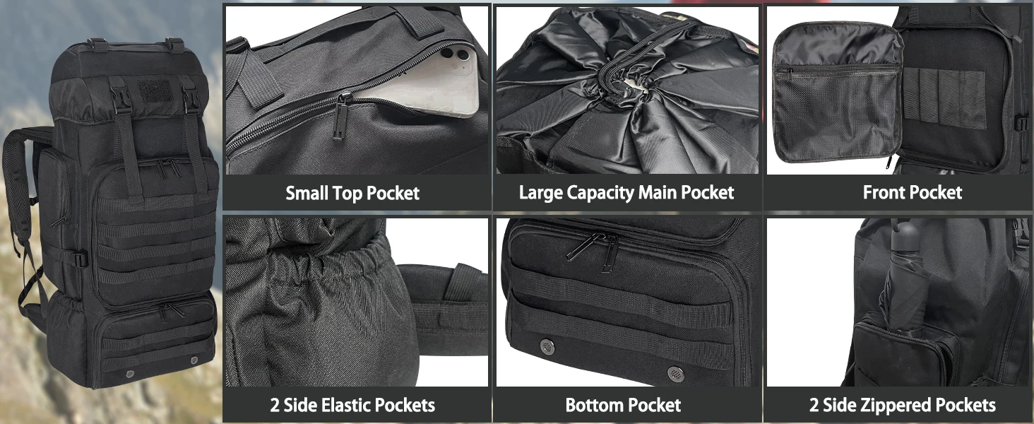 80L Hiking Backpack Camping Rucksack