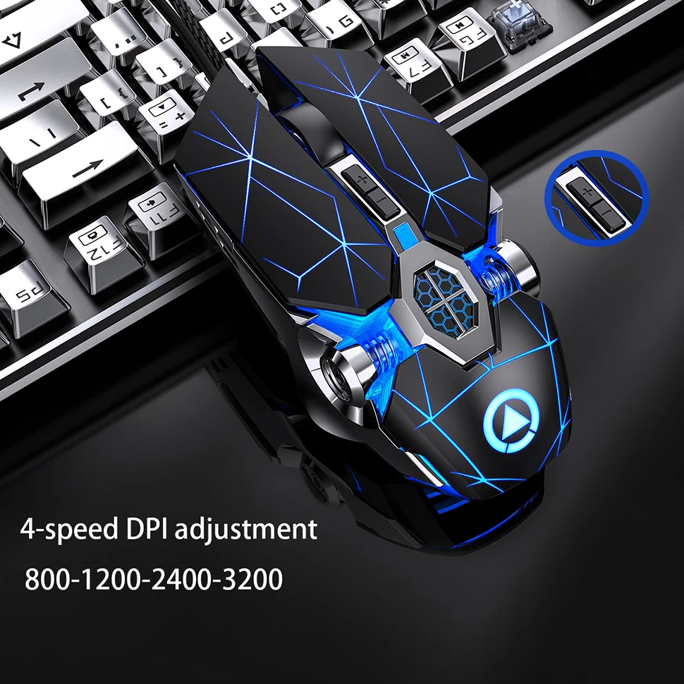 Ergonomic Wired Gaming Mouse RGB Mute Mouse LED Backlit 3200dpi 6 Button USB Mechanical Mause for PC Laptop Computer Gamer — view 4