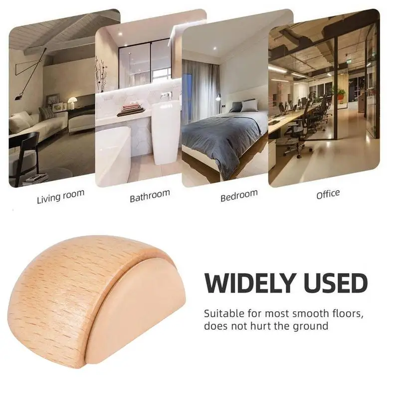 Creative Solid Wooden Door Stopper Non-Slip Stop Baby Protection Wedge Anti-collision Gate Decor Catch Floor Nail-free