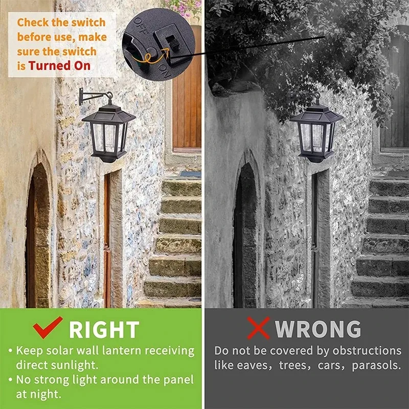 Outdoor solar wall lights, retro chandeliers, waterproof garden lights, porch environment lights 4