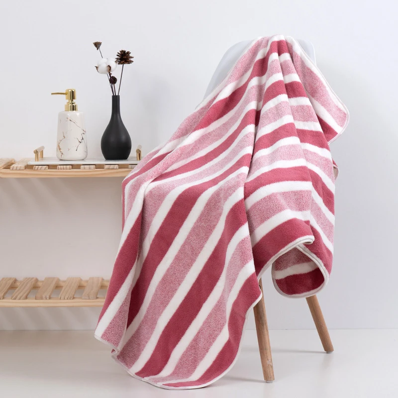 Description Picture 5 of itemThickened Striped Absorbent Bath Towel Soft Face Towel for Home Absorbent and Comfortable Couple's Large Towels Wrapping Towels