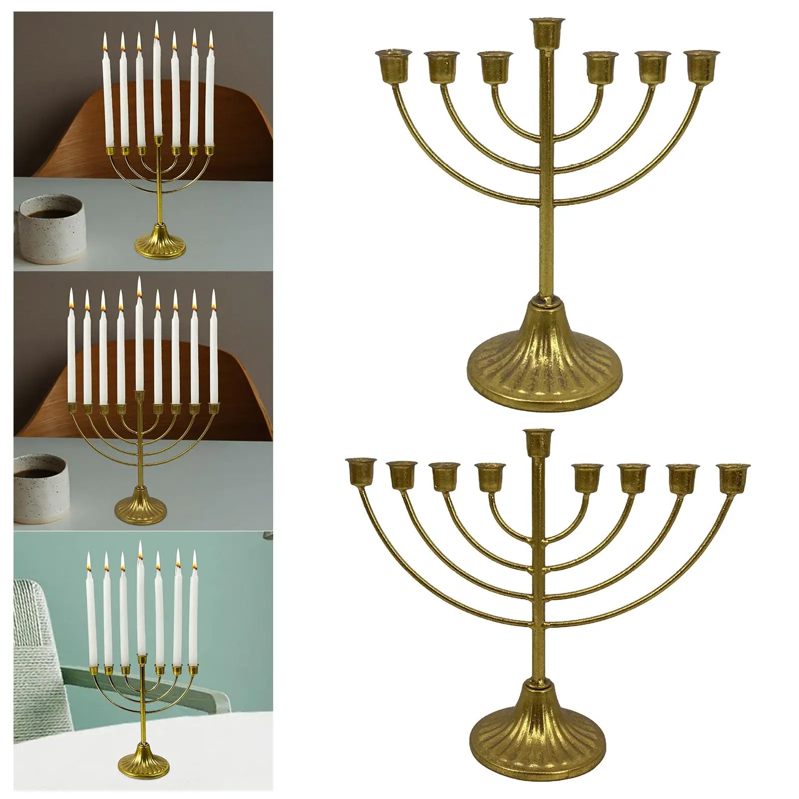 Candlestick Jewish Holder Hanukkah Decoration Menorah for Desk Living Room Candlestick Jewish Holder Hanukkah Decoration Menorah for Desk Living Room