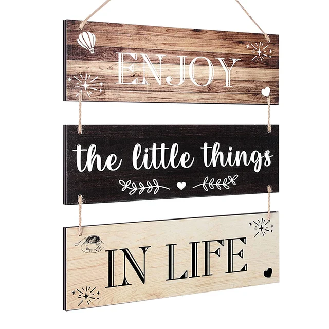 Hálószoba Nappali, Mondván Lógó Jel Rusztikus Családi Parasztház Élvezze Az Apró Dolgokat Otthoni Fa Fali Művészeti Árajánlat Táblán