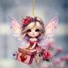 2025 Acrylic Flat Green Elf Pendant Pink Butterfly Fairy Car Decoration Ladies Bag Pendant Spring Home Decoration Gift 5