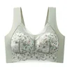New Ice Silk Traceless Pregnant Women's Breastfeeding Underwear Thin Lace Print Soft Comfortable Integrated Sports Women's Bra 5