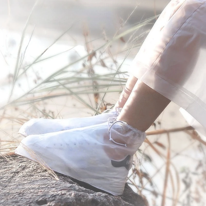 New 2023 Women Fashion PVC Shoes Covers Female Footwear Protector Slip-resistant Rain Boots For Woman Shoes Accessories AL73