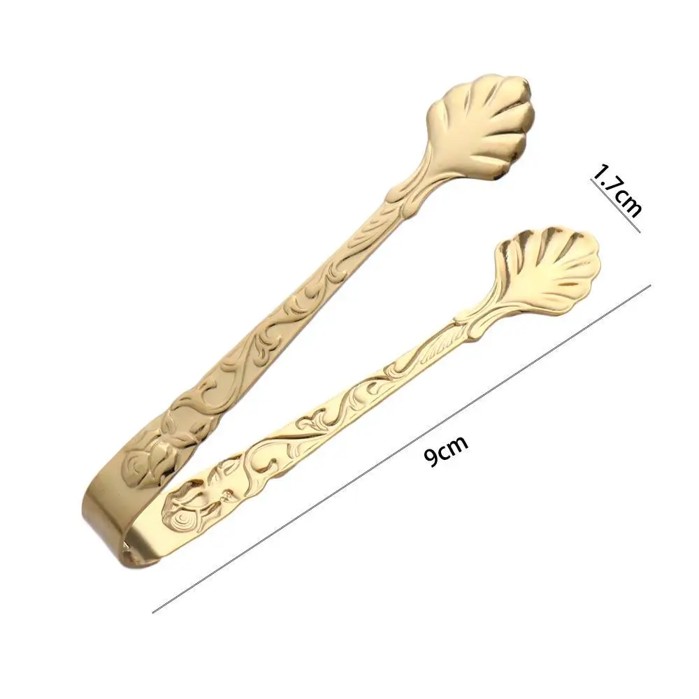 Stainless Steel Tongs Mini Stainless Steel Ice Tongs Small Gold Silver Color Cube Sugar Tongs Multifunctional Practical Food Serving Clip