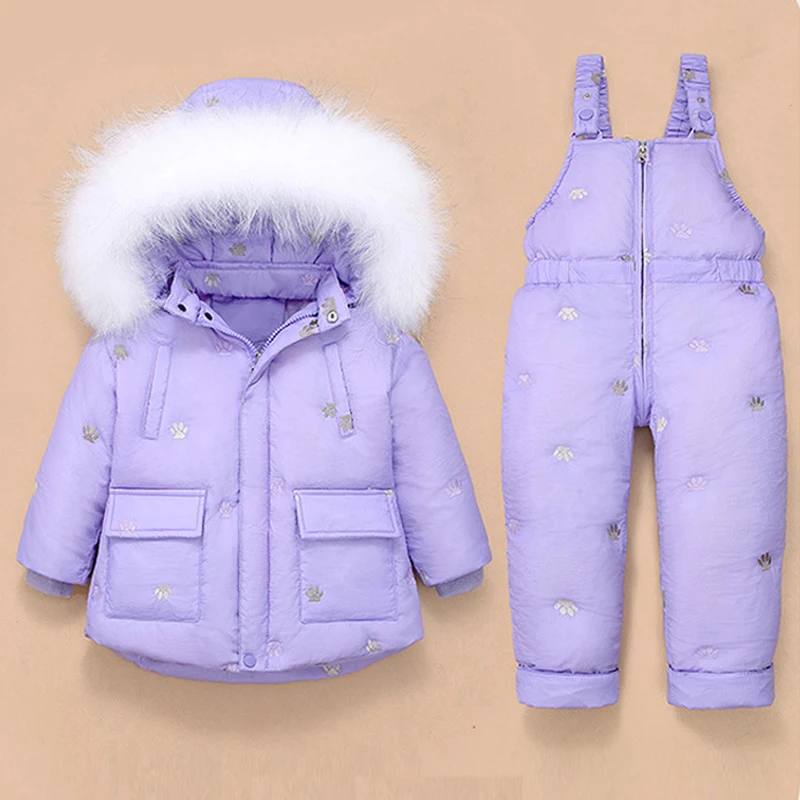 Children Winter Down Jackets Suit Baby Girls Clothes Sets Kids Snowsuit