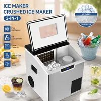 Machine à glaçons ZBS-20 2-en-1 pour glace pilée et glaçons carrés, écran LCD clair, production de 30-40 kg/jour, pour la maison et les cafés 6