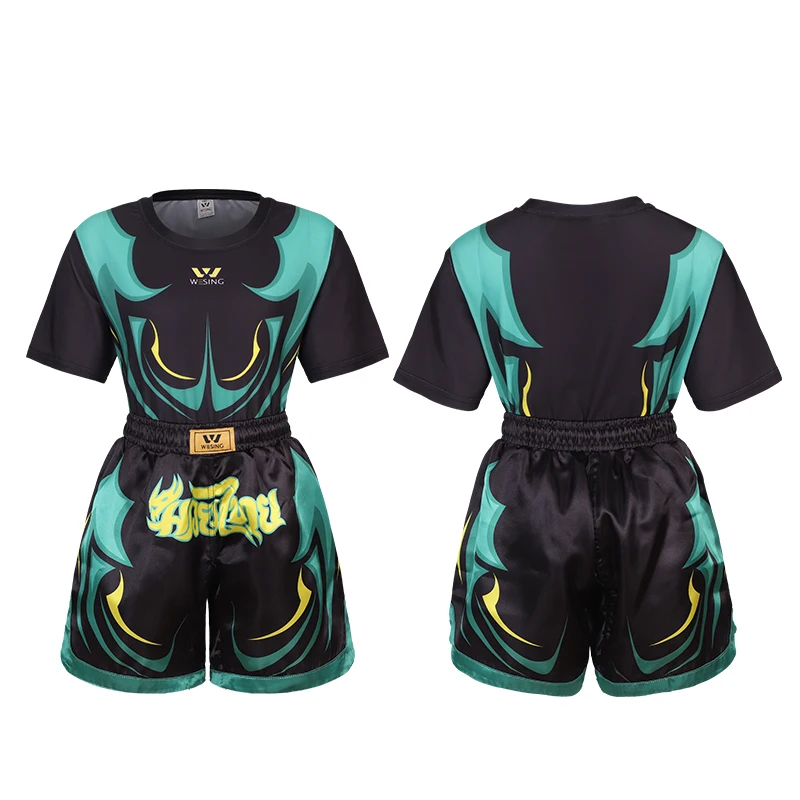 WESING Kids Sports Rash Guards for Boys Girls Short Sleeve for MMA Kickboxing Jiu Jitsu BJJ