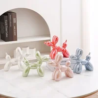 11/21CM Mini Ceramic Balloon Dog Sculpture Abstract Ornament Study Room Statue Home Office Accessories Festival Decoration ﻿ 4