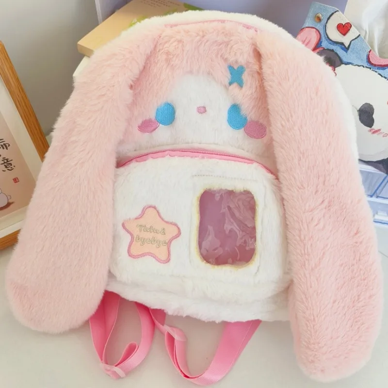 

MBTI Cute Bunny Backpacks for Women Japanese Style Fashion Plush Cartoon Sweet Backpack Kawaii Casual Female New Aesthetic Bags