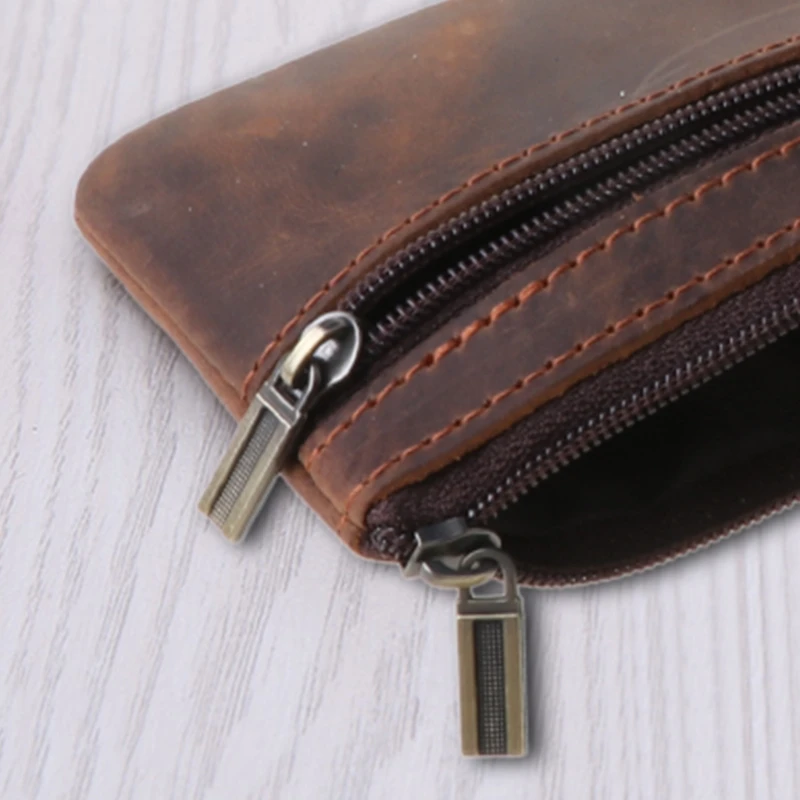 Cowhide Coin Purse Women Coin Purse Men Zipper Around Wallet Card Holder coin purse