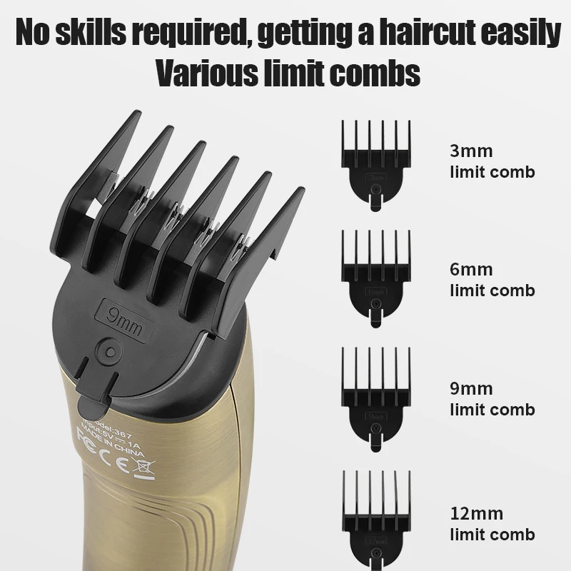 RESUXI 5 In 1 Rechargeable Hair Clipper Multi-functional Hair Trimmer Shaver For Men Grooming Kit Nose Ears Cutting Machine
